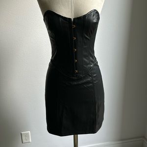 Urban Outfitters Faux Leather Mini Corset Dress